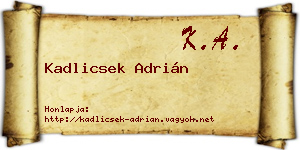 Kadlicsek Adrián névjegykártya