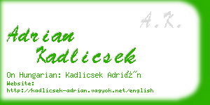 adrian kadlicsek business card